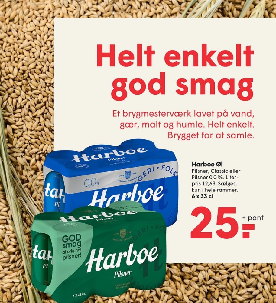 Harboe Pilsner 0,0%, Øl - Alkoholfri 6 pk.
