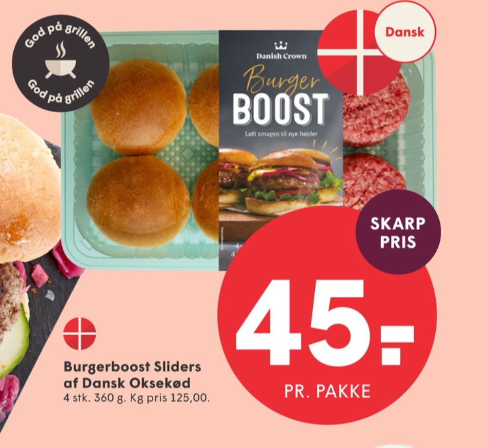 Danish Crown Burger Boost, Hakkebøffer Sliders