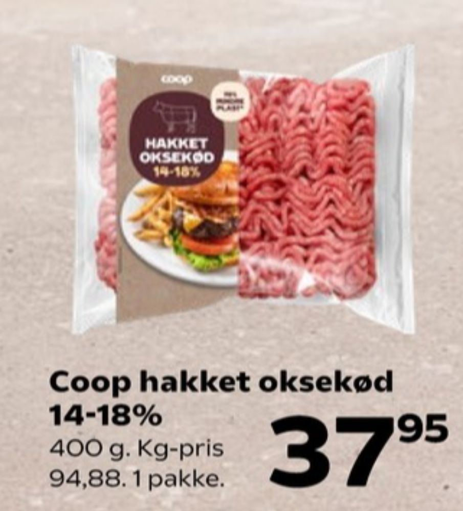 Coop, Hakket oksekød 14-18%
