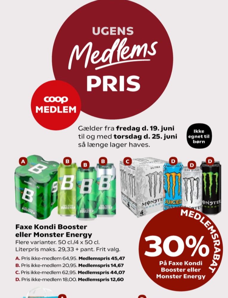 Faxe Kondi Booster Original Zero, Energidrik 12 pk.