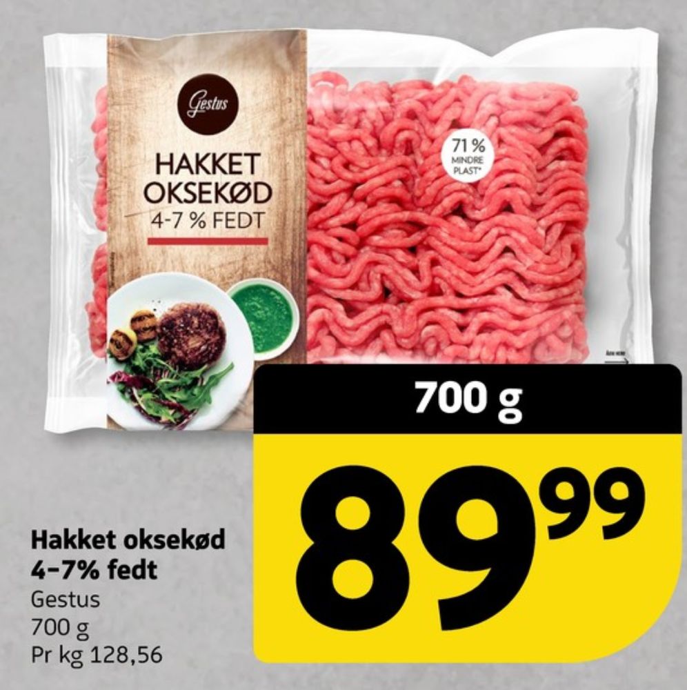 Gestus, Hakket oksekød 7-10%