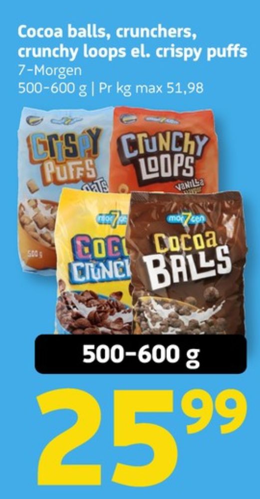 7-Morgen Cocoa Crunchers, Morgenmadsprodukt