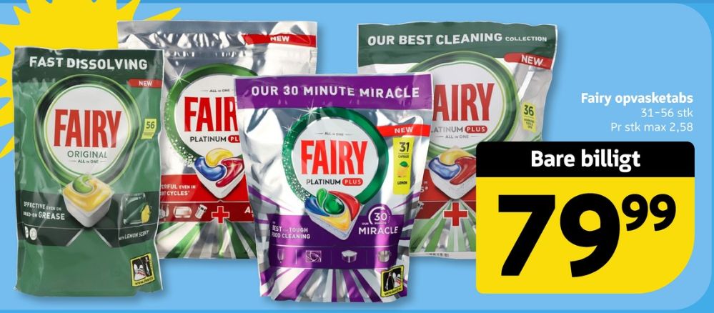 Fairy, Maskinopvask-tabs