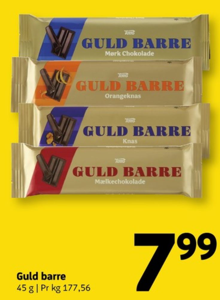 Toms Guldbarre, Chokoladebar Mælkechokolade