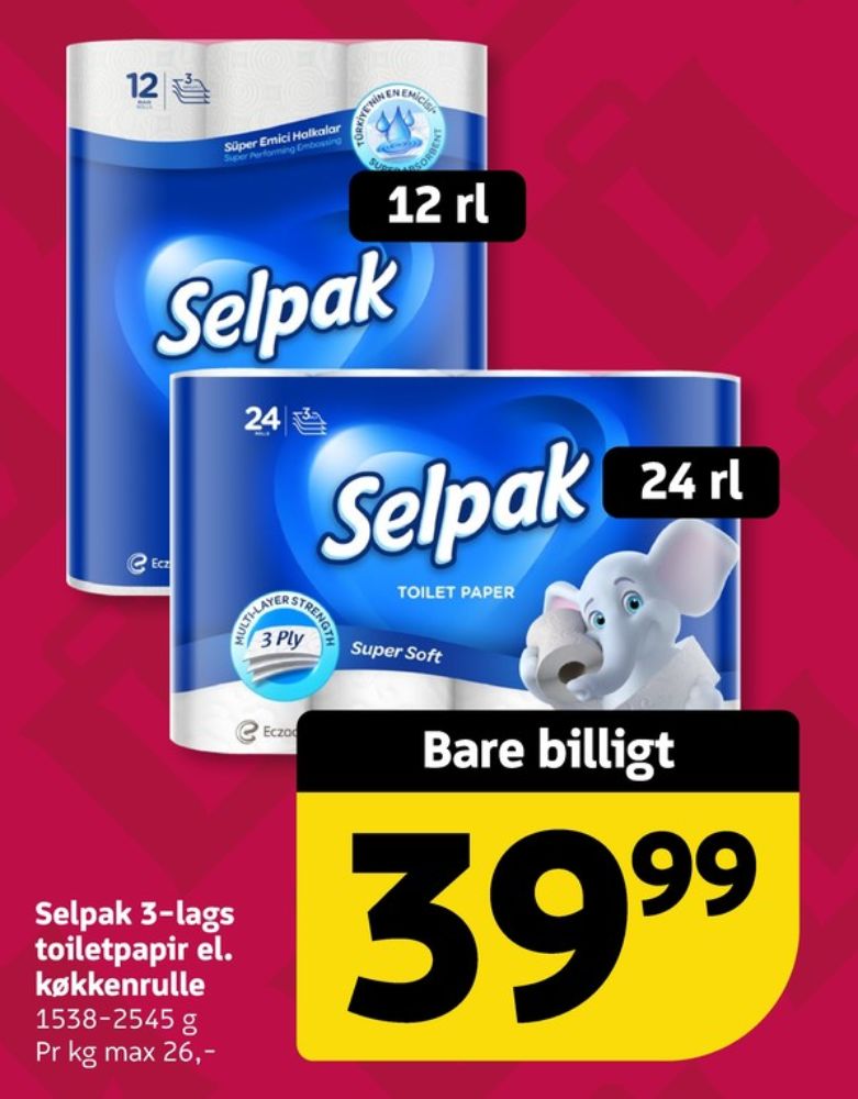 Selpak, Toiletpapir