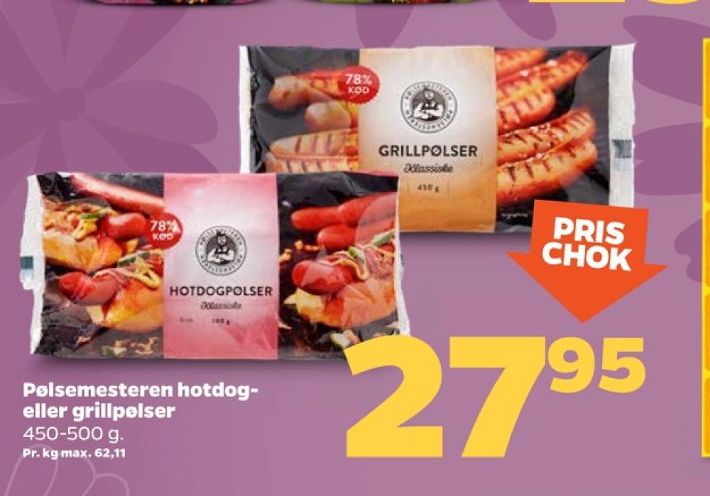 Pølsemesteren, Hotdogpølser