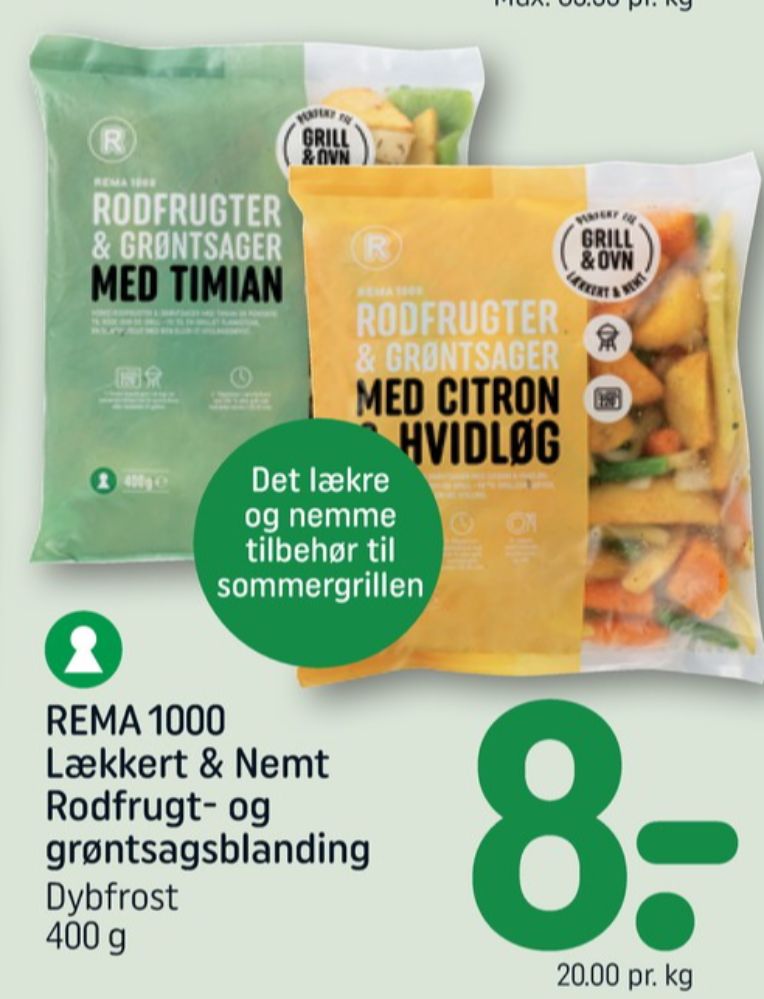 Rema 1000, Rodfrugter & Grøntsager med Citron & Hvidløg