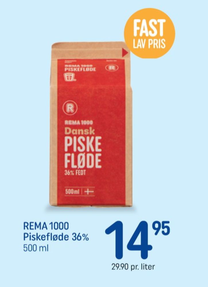 Rema 1000, Piskefløde 36%