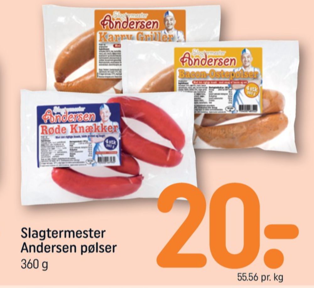 Slagtermester Andersen, Bacon-Ostepølser