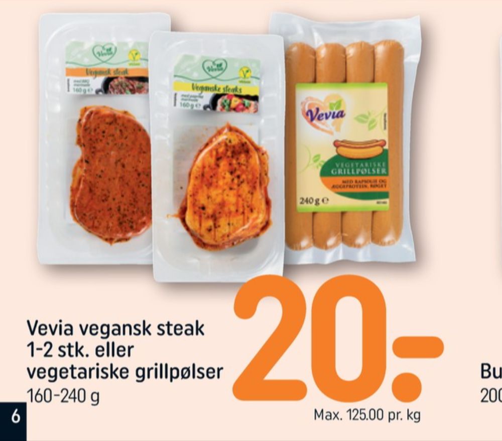 Vevia, Vegetarpølser