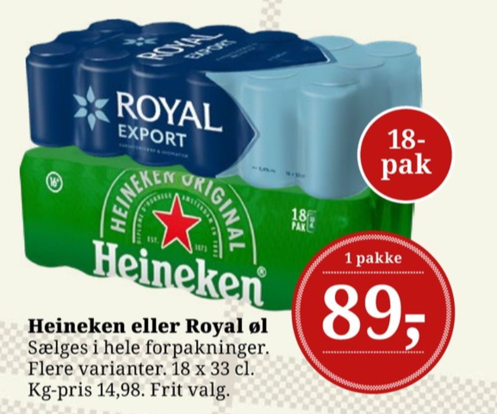 Royal Export, Øl 18 pk.
