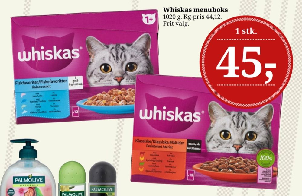 Whiskas, Kattefoder