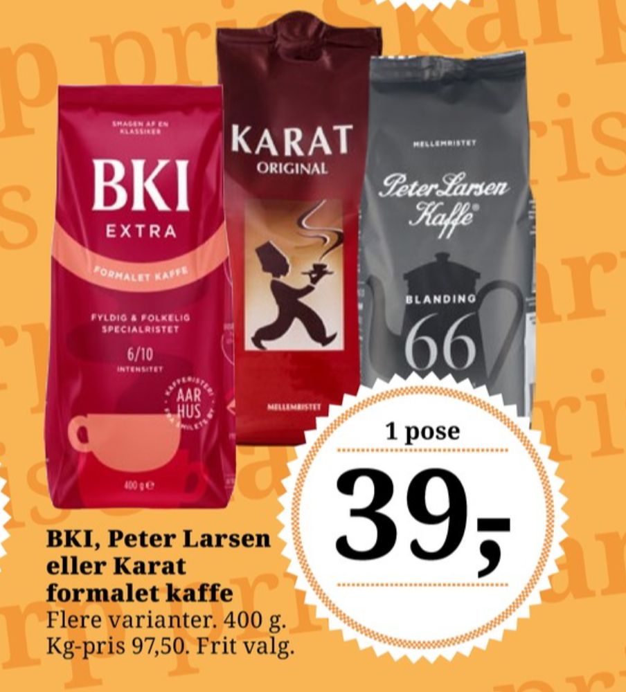 BKI Extra Specialristet, Kaffe Formalet