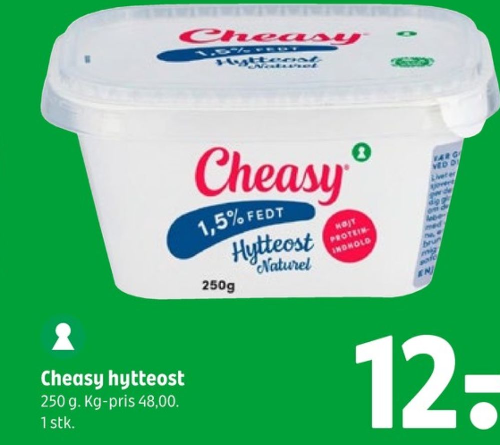 Cheasy, Hytteost naturel 1,5%