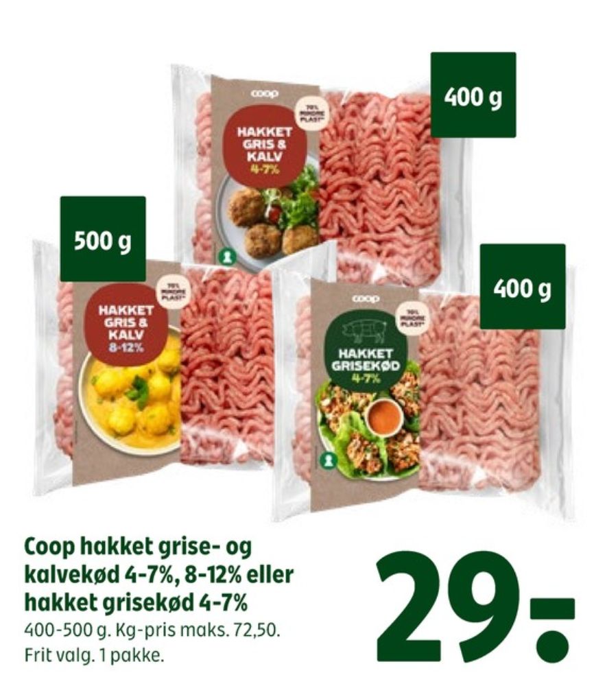 Coop, Hakket kalv og grisekød 8-12%