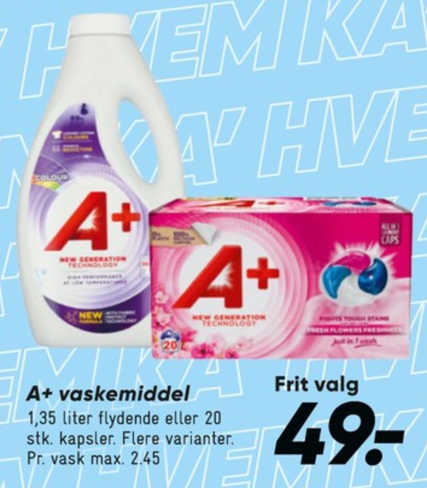A+, Vaskemiddel-flydende