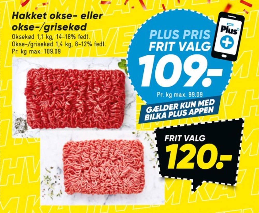 Hakket grise og okskød 8-12%