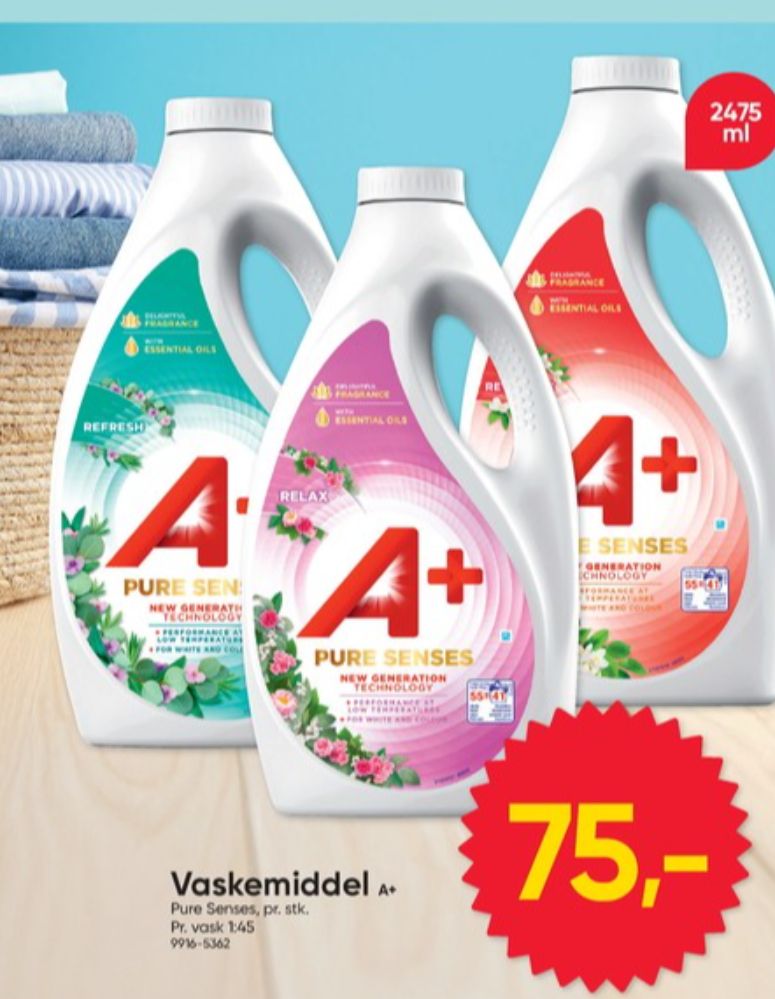 A+, Vaskemiddel-flydende