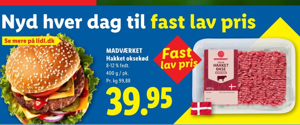 Madværket, Hakket oksekød 8-12%