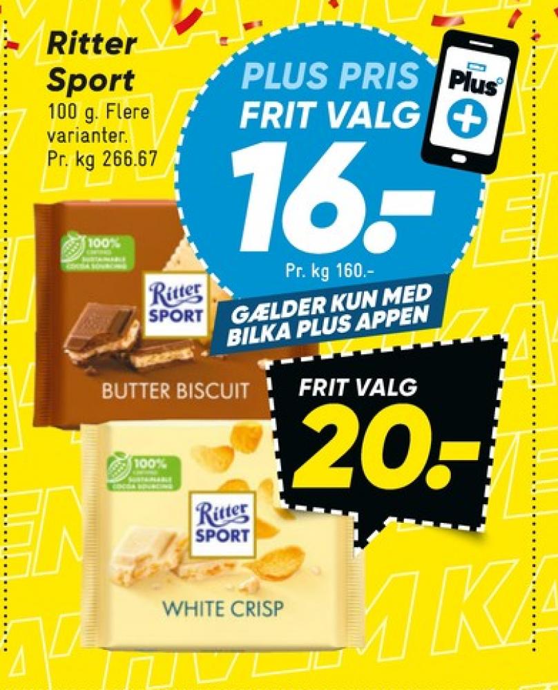 Ritter Sport, Chokoladeplade White + Crisp