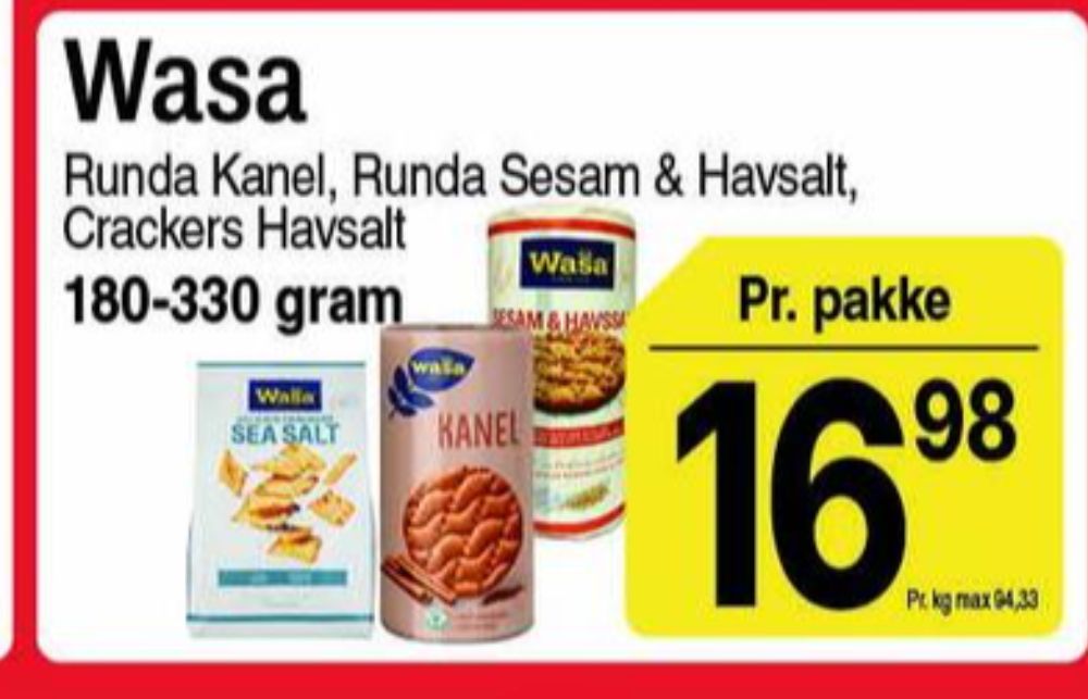 Wasa, Kanel knækbrød