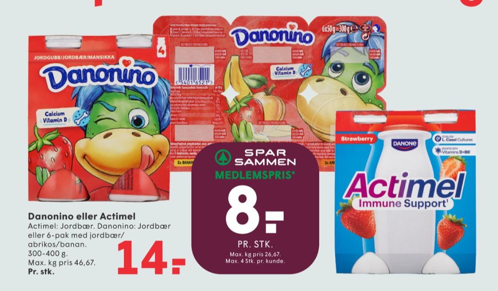 Danone Actimel, Drikkeyoghurt Jordbær