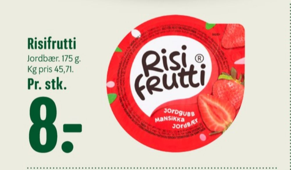 RisiFrutti, Risdessert Jordbær