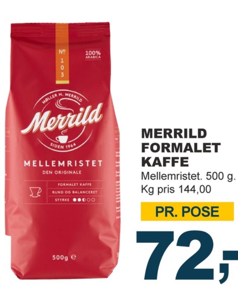 Merrild Mellemristet, Kaffe Formalet