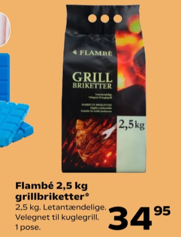 Flambé, Grillbriketter