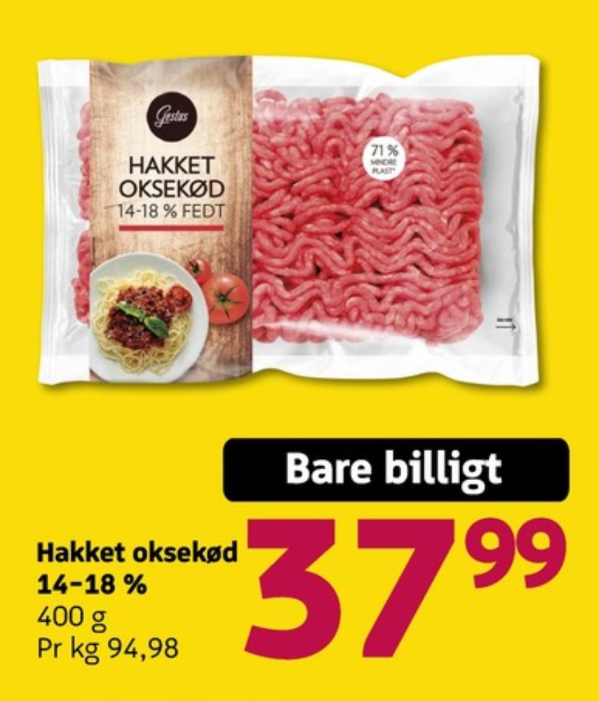 Gestus, Hakket oksekød 14-18%