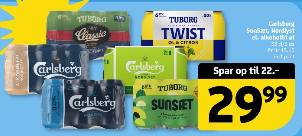 Tuborg Classic 0,0, Øl - Alkoholfri 6 pk.