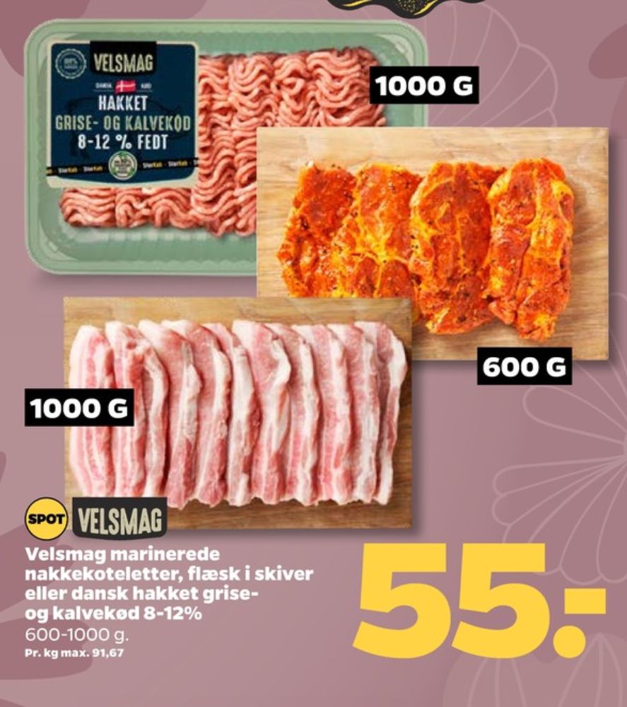 Velsmag, Hakket kalv og grisekød 8-12%