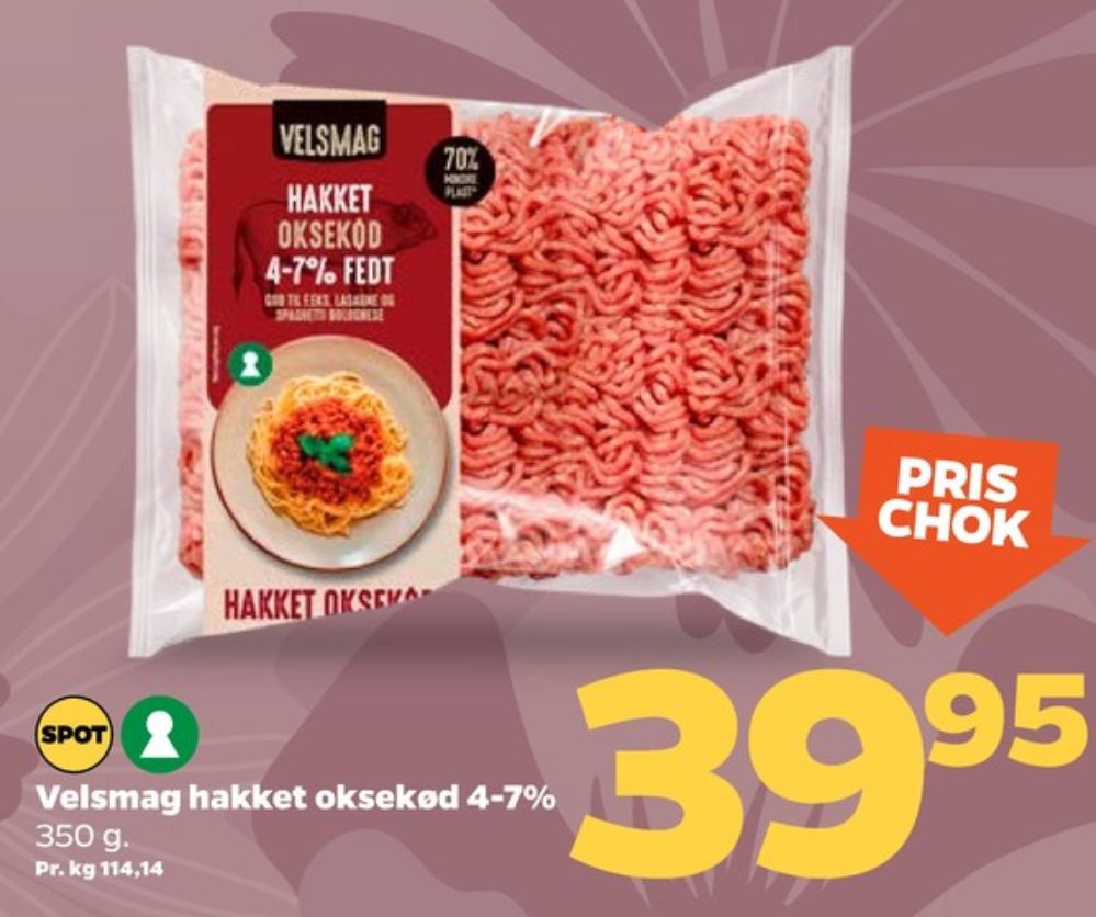 Velsmag, Hakket oksekød 4-7%