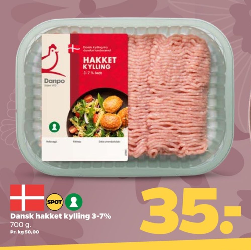 Rose, Hakket kylling 7-10%