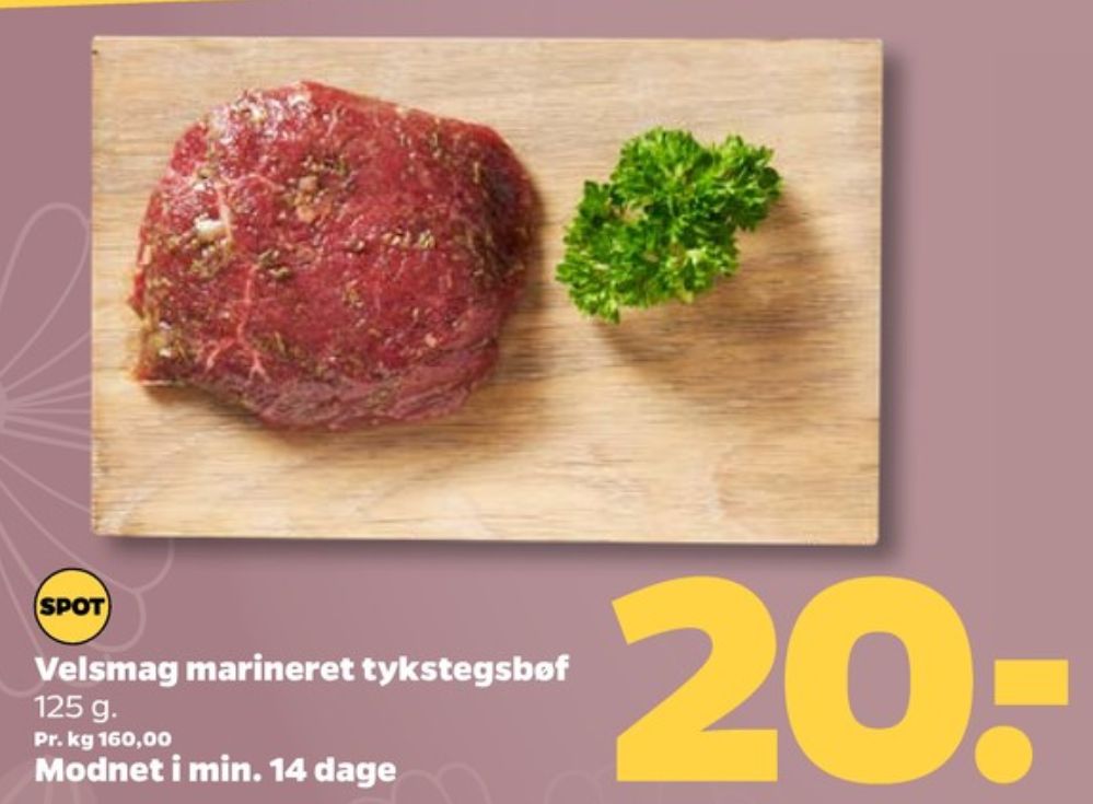 Velsmag, Oksetykstegsbøffer