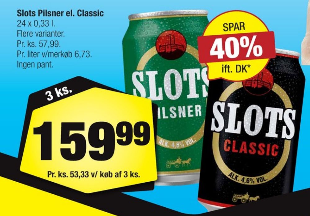 Slots Classic, Øl 24 pk.
