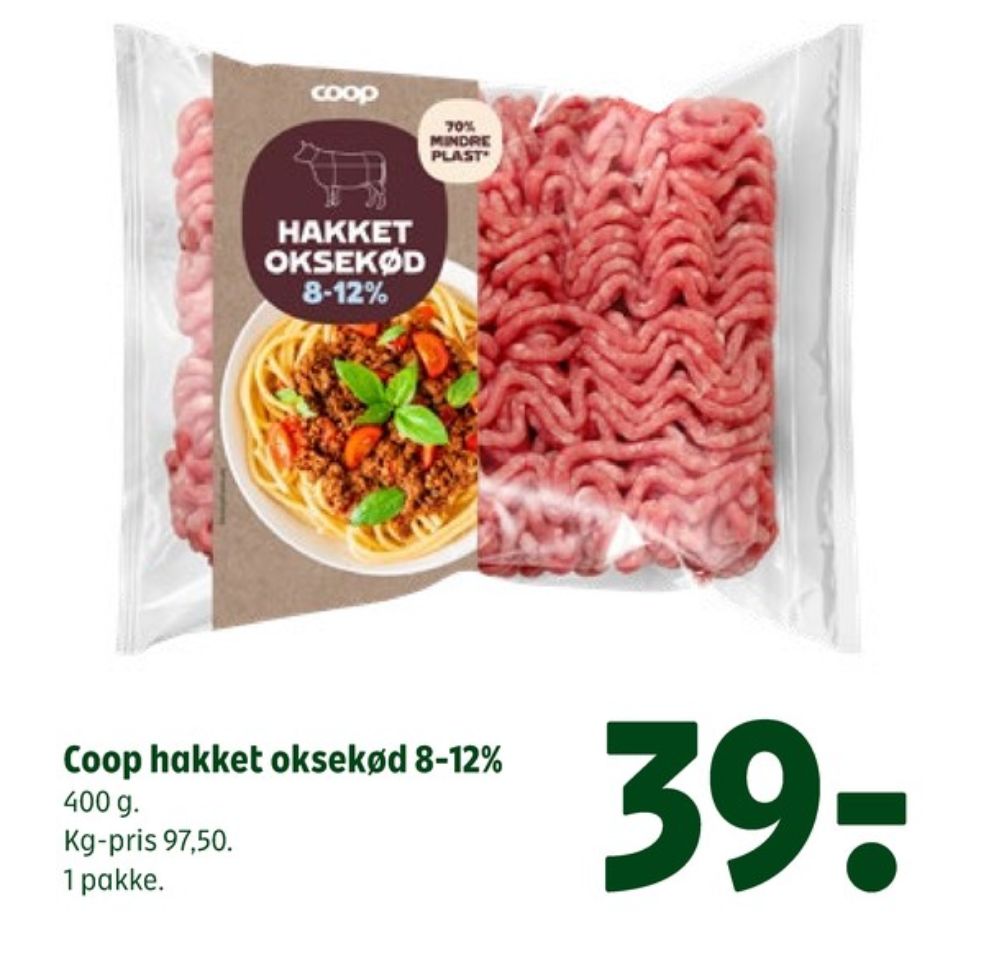Coop, Hakket oksekød 8-12%