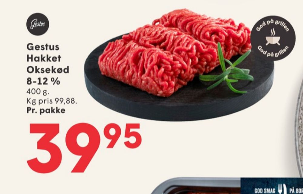 Gestus, Hakket oksekød 8-12%