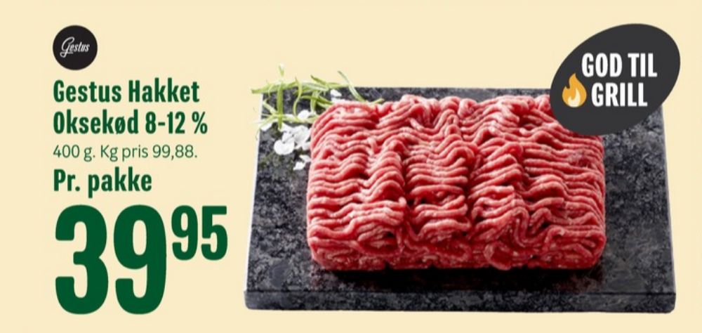 Gestus, Hakket oksekød 8-12%