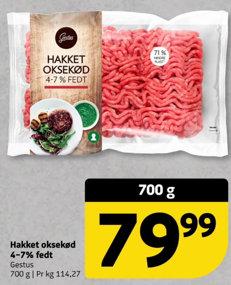 Gestus, Hakket oksekød 7-10%