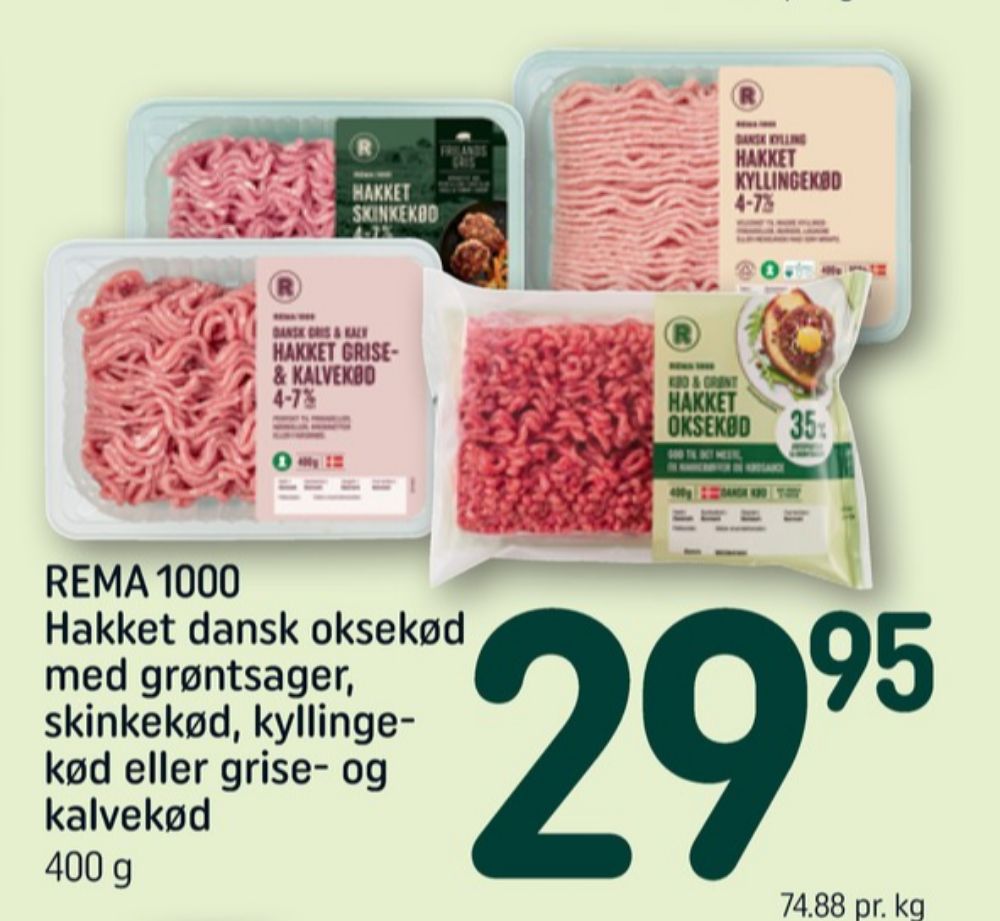 Rema 1000, Hakket Okse og Grønt 35%