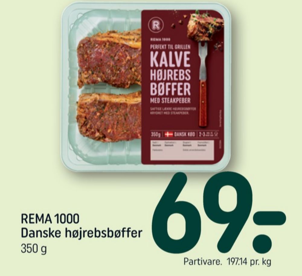 Rema 1000, Kalvehøjrebsbøffer
