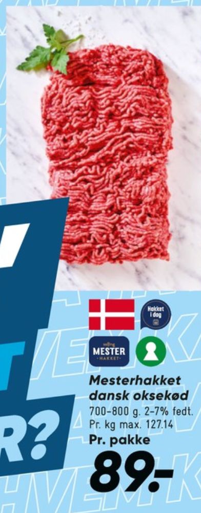 Salling Mester Hakket, Hakket oksekød 2-7%