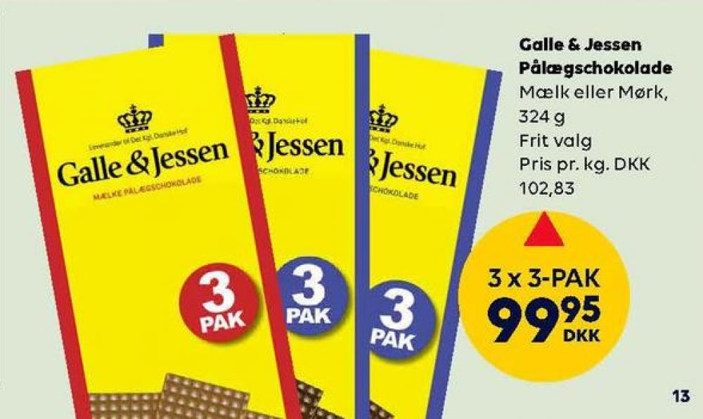 Galle & Jessen, Pålægschokolade Mælk