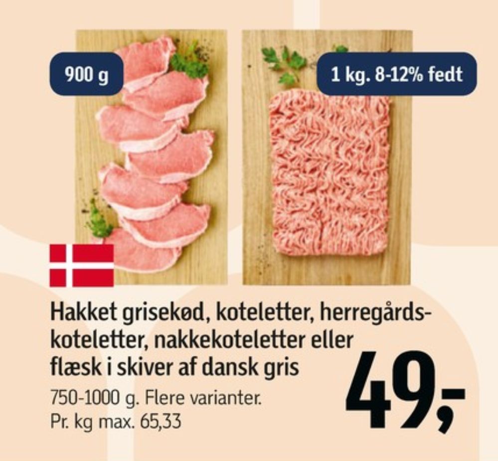 Hakket grisekød 8-12%