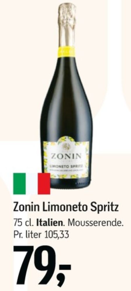 Zonin Limoneto, Aperitif