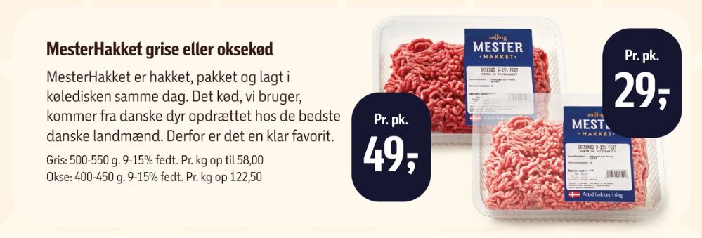 Salling Mester Hakket, Hakket grisekød 9-15%