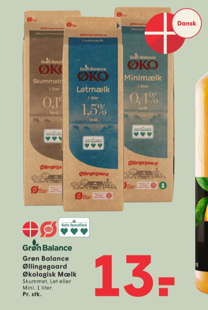 Grøn Balance Øllingegaard, Skummetmælk 0,1%