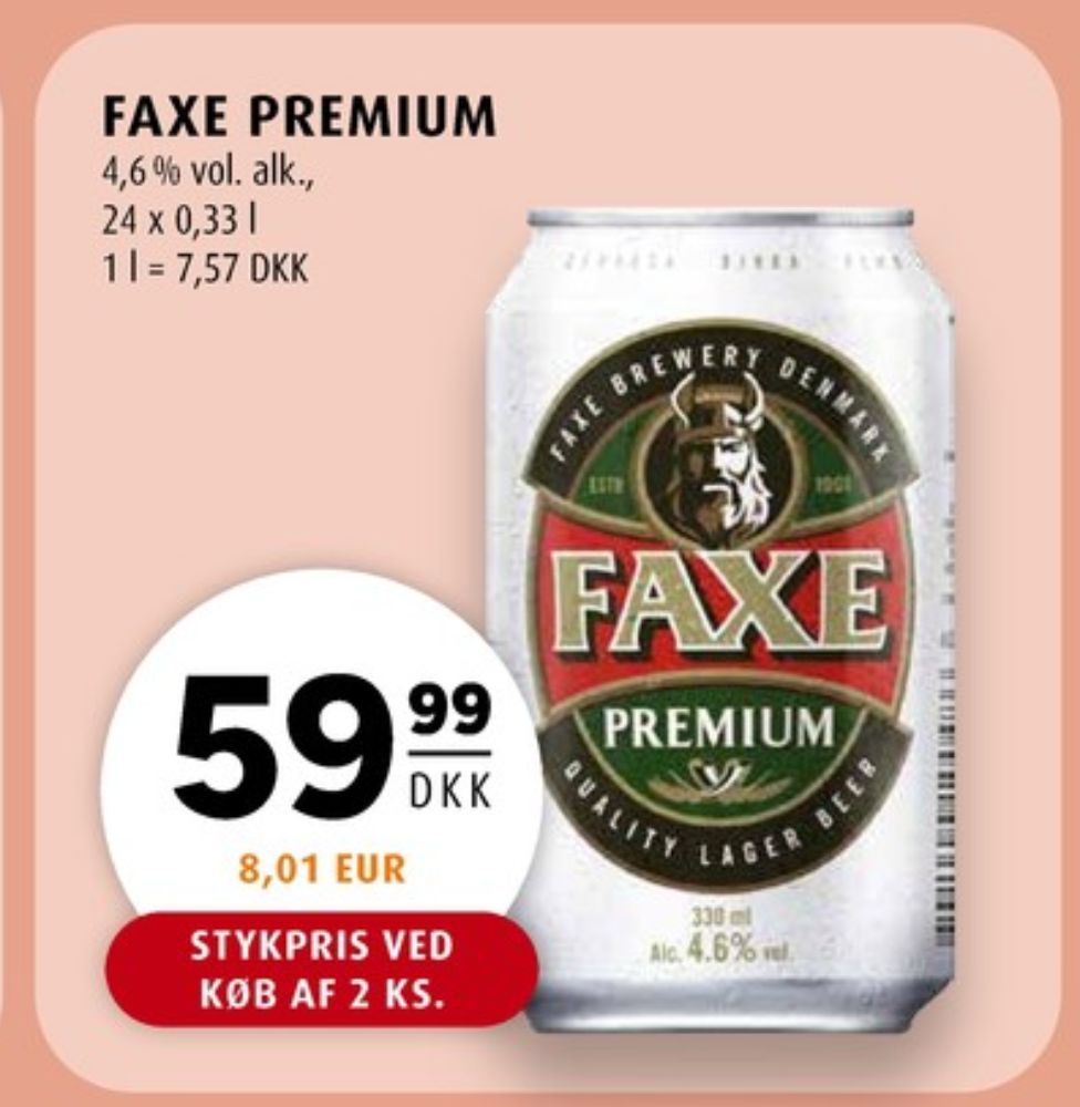 Faxe Premium, Øl 24 pk.