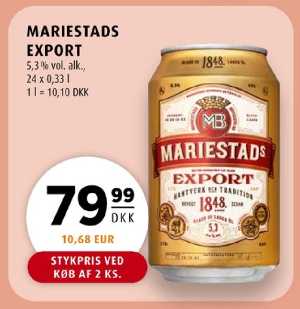 Mariestads Export, Øl 24 pk.